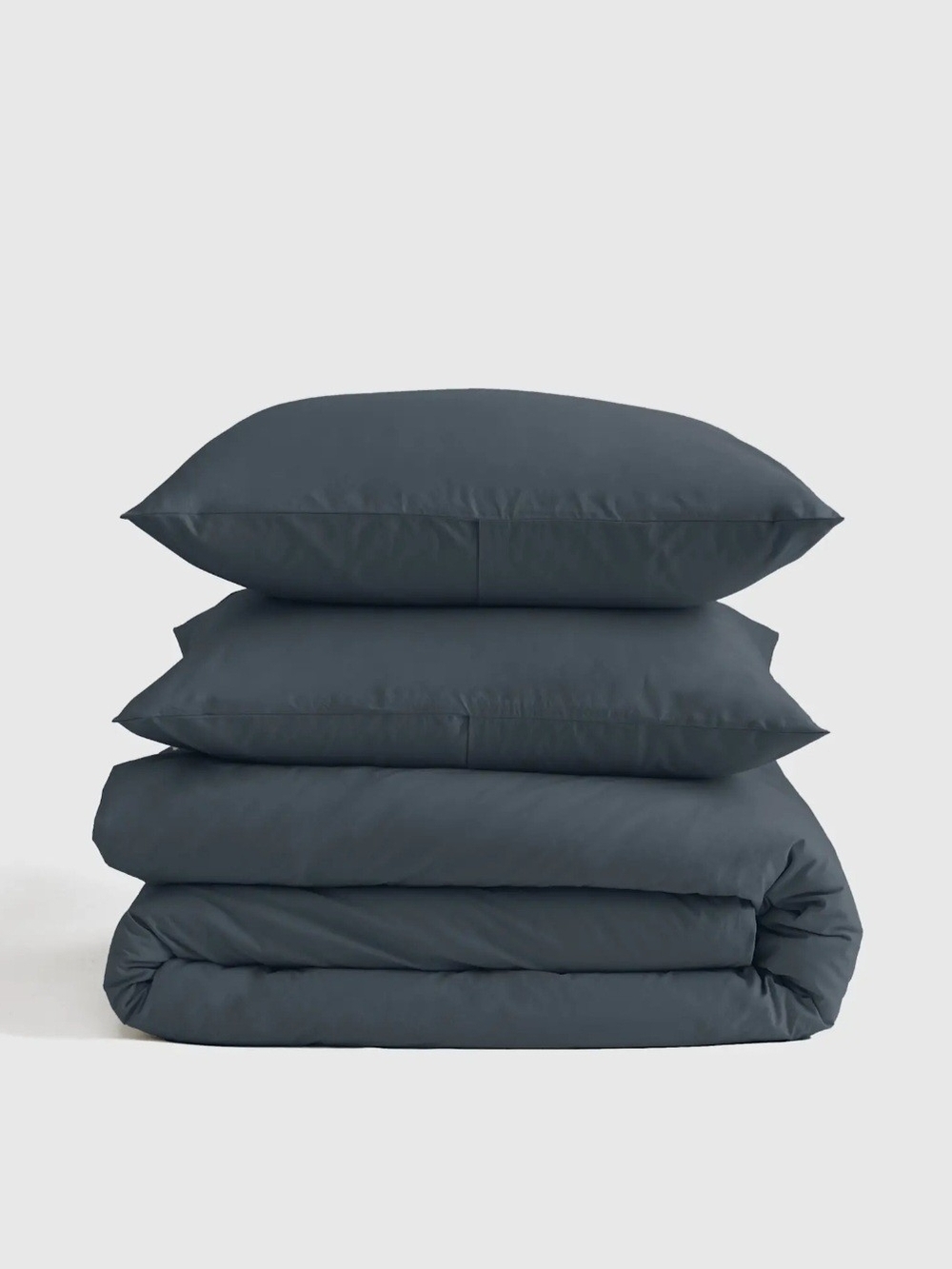 NIB Quince 3 Pc Organic Brushed Cotton Duvet Cover Set King/CalKing, Nightfall